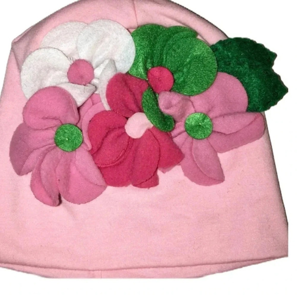 Other - BOUTIQUE NEW GIRLS PINK FLOWERS FLORAL HAIR HAT SHIRT WINTER TODDLER SIZE GIFT